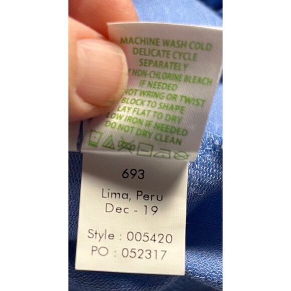 Lilly Pulitzer Luxletic Areli Pullover Top Blue Criss Cross Back Size M - Picture 7 of 13